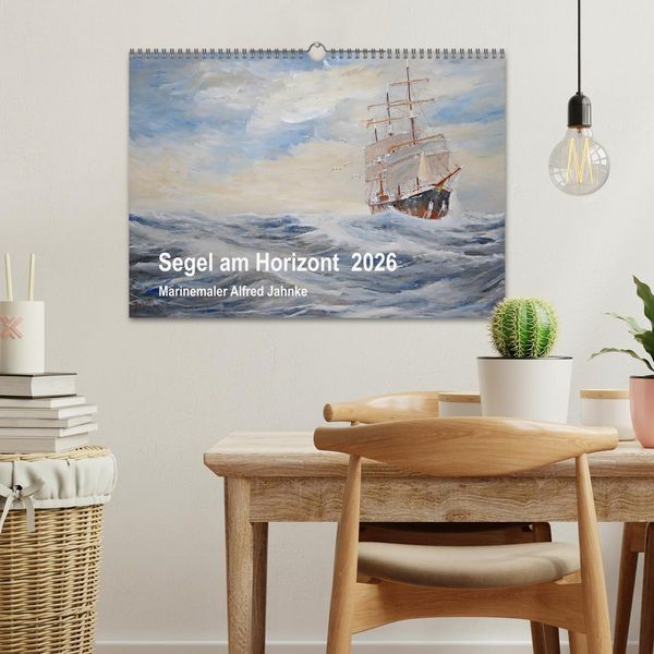Produktbild: Segel am Horizont - Marinemaler Alfred Jahnke (Wandkalender 2026 DIN A3 quer), CALVENDO Monatskalender
