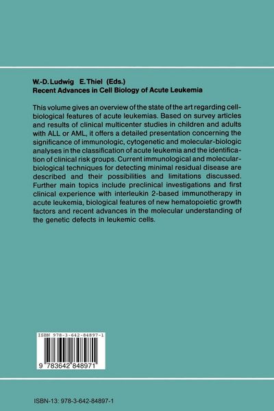 Produktbild: Recent Advances in Cell Biology of Acute Leukemia