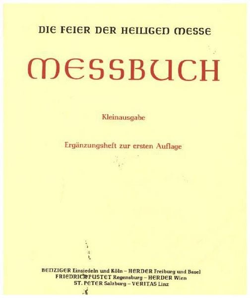 Produktbild: Messbuch f&uuml;r die Bist&uuml;mer des deutschen Sprachgebietes. Authentische... / Kleinausgabe (Kapellenmissale)