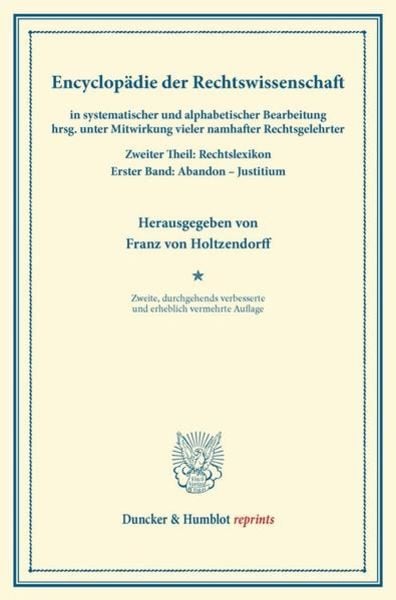 Encyclopädie der Rechtswissenschaft, Taschenbuch von , Duncker & Humblot, 9783428164677