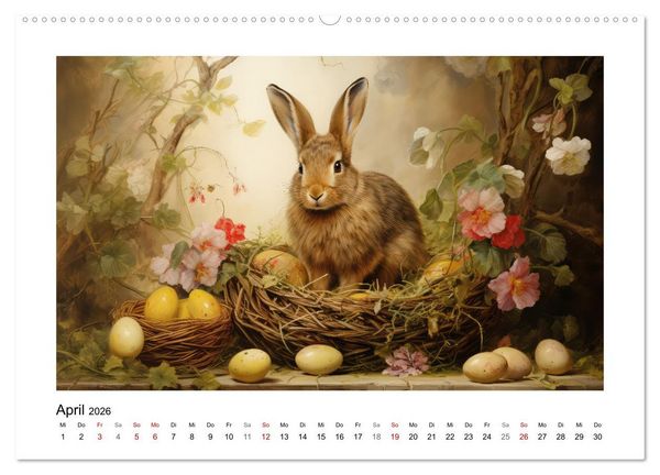 Produktbild: Hasenliebe (Wandkalender 2026 DIN A2 quer), CALVENDO Monatskalender