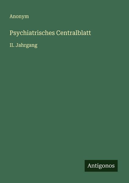 Produktbild: Psychiatrisches Centralblatt