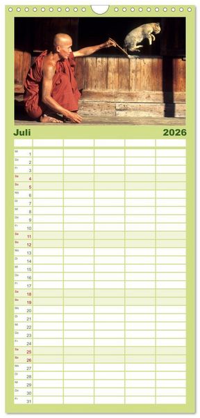 Produktbild: Familienplaner 2026 - Myanmar Land der Tempel und Pagoden mit 5 Spalten (Wandkalender, 21 x 45 cm) CALVENDO