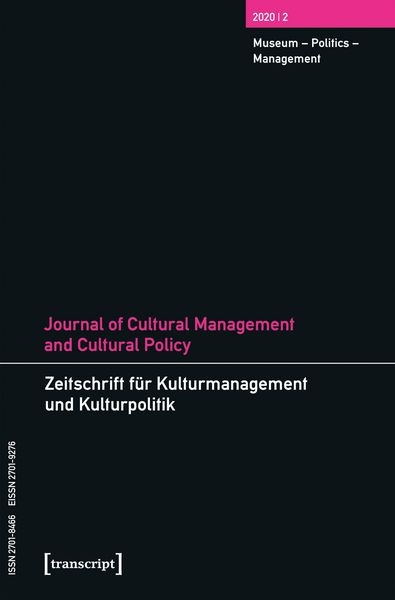 Produktbild: Journal of Cultural Management and Cultural Policy/Zeitschrift f&uuml;r Kulturmanagement und Kulturpolitik