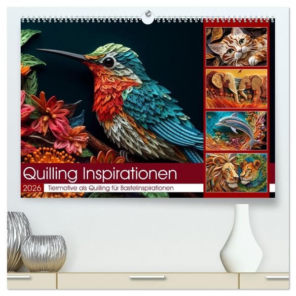 Quilling Inspirationen (hochwertiger Premium Wandkalender 2026 DIN A2 quer), Kunstdruck in Hochglanz