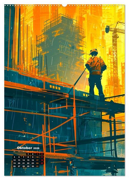 Produktbild: Bauarbeiter - Mein Traumberuf (hochwertiger Premium Wandkalender 2026 DIN A2 hoch), Kunstdruck in Hochglanz