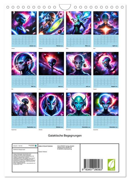Produktbild: Galaktische Begegnungen (Wandkalender 2026 DIN A4 hoch), CALVENDO Monatskalender