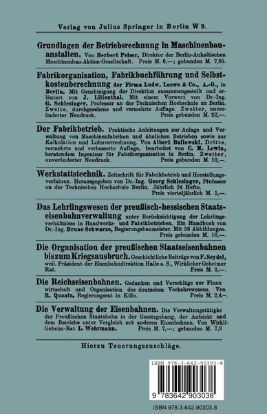 Produktbild: Grundlagen der Arbeitsorganisation im Betriebe mit besonderer Ber&uuml;cksichtigung der Verkehrstechnik