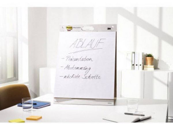 Produktbild: Post-it Super Sticky Meeting Chart Flipchartblock Anzahl der Bl&auml;tter: 20 blanko 508 mm x 584 mm Wei&szlig;
