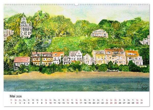 Produktbild: Hamburg in stillen Aquarellen (Wandkalender 2026 DIN A2 quer), CALVENDO Monatskalender