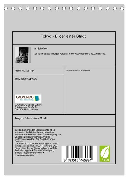 Produktbild: Tokyo - Bilder einer Stadt (Tischkalender 2026 DIN A5 hoch), CALVENDO Monatskalender