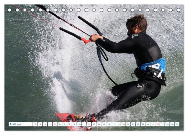 Produktbild: Kitesurfen - Wind und Wellen (Tischkalender 2026 DIN A5 quer), CALVENDO Monatskalender