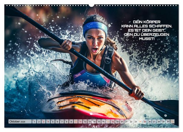 Produktbild: Kajak und Motivation (Wandkalender 2026 DIN A2 quer), CALVENDO Monatskalender