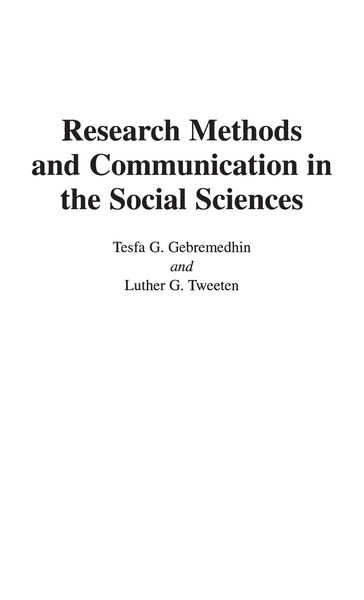 Produktbild: Research Methods and Communication in the Social Sciences