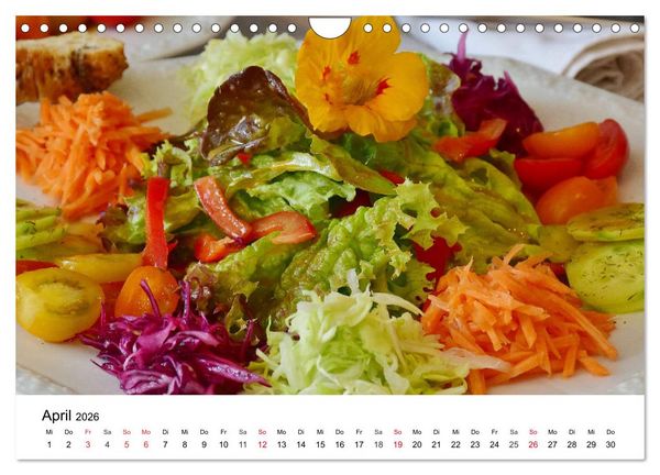 Produktbild: Vegane Gerichte. Abwechslungsreich, kreativ und k&ouml;stlich (Wandkalender 2026 DIN A4 quer), CALVENDO Monatskalender