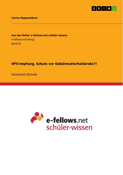 Produktbild: HPV-Impfung. Schutz vor Geb&auml;rmutterhalskrebs?!