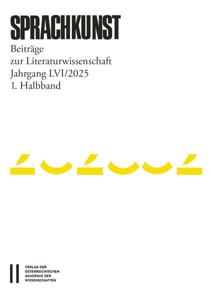 Produktbild: Sprachkunst - Beitr&auml;ge zur Literaturwissenschaft, Jahrgang LVI/2025, 1. Halbband