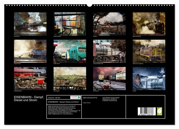 Produktbild: EISENBAHN - Dampf, Diesel und Strom (hochwertiger Premium Wandkalender 2026 DIN A2 quer), Kunstdruck in Hochglanz