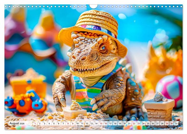 Produktbild: Dinosaurier Sommer - Urzeitlich witzige Strandparty (Wandkalender 2026 DIN A3 quer), CALVENDO Monatskalender