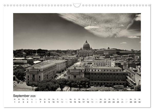 Produktbild: Rom in schwarz - weiss (Wandkalender 2026 DIN A3 quer), CALVENDO Monatskalender
