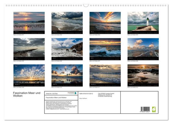Produktbild: Faszination Meer und Wolken (Wandkalender 2026 DIN A2 quer), CALVENDO Monatskalender