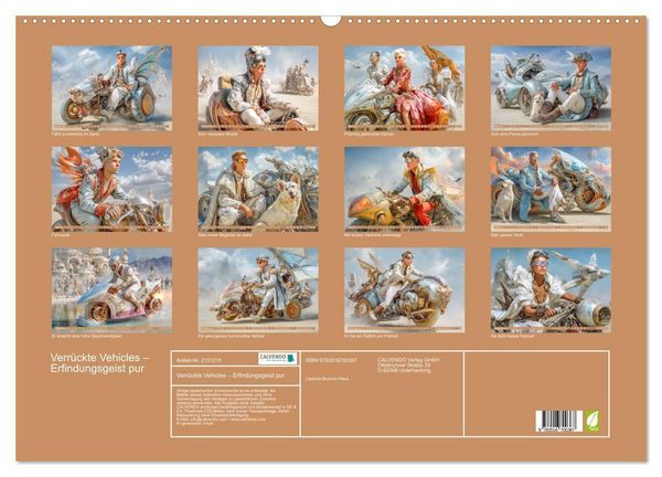 Produktbild: Verr&uuml;ckte Vehicles &ndash; Erfindungsgeist pur (Wandkalender 2026 DIN A2 quer), CALVENDO Monatskalender