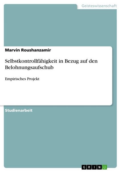 Produktbild: Selbstkontrollf&auml;higkeit in Bezug auf den Belohnungsaufschub
