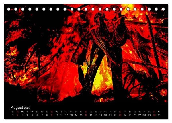 Produktbild: Perchten und Krampusse im Voralpenland (Tischkalender 2026 DIN A5 quer), CALVENDO Monatskalender