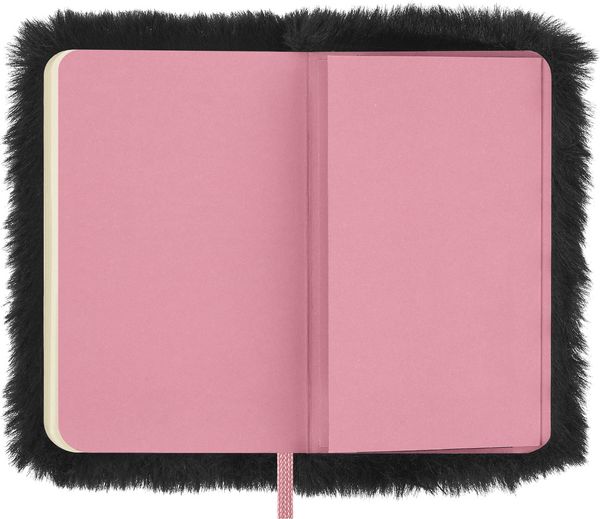 Produktbild: Moleskine X Blackpink Notizbuch faux fur XS, blanko, fester Einband, schwarz