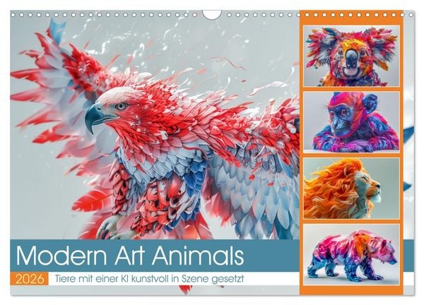 Produktbild: Modern Art Animals (Wandkalender 2026 DIN A3 quer), CALVENDO Monatskalender