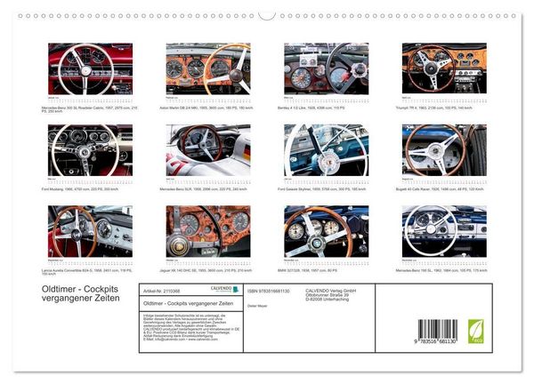 Produktbild: Oldtimer - Cockpits vergangener Zeiten (hochwertiger Premium Wandkalender 2026 DIN A2 quer), Kunstdruck in Hochglanz
