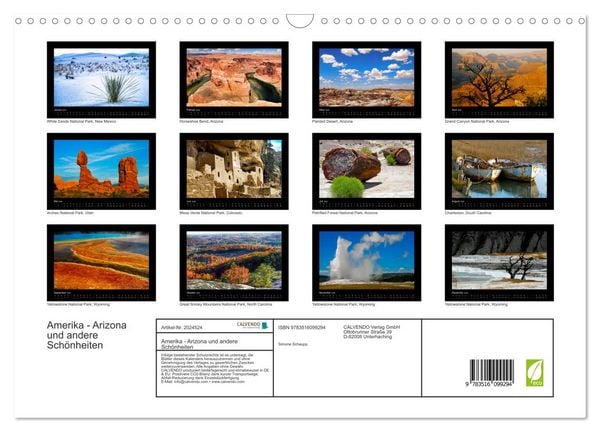 Produktbild: Amerika - Arizona und andere Sch&ouml;nheiten (Wandkalender 2026 DIN A3 quer), CALVENDO Monatskalender