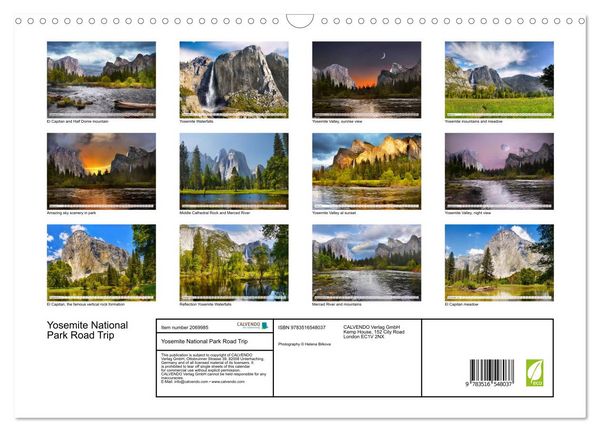 Produktbild: Yosemite National Park Road Trip (Wall Calendar 2026 DIN A3 landscape), CALVENDO 12 Month Wall Calendar