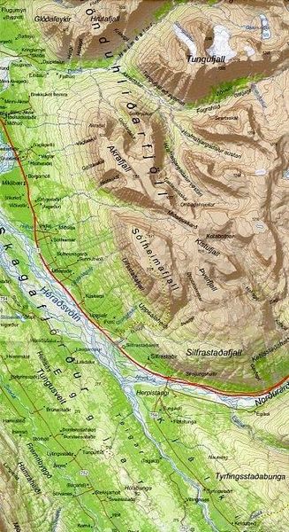 Produktbild: Island Atlaskort 17 Nyjab&aelig;jarfjall 1:100.000