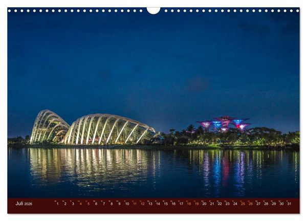Produktbild: Nachtansichten Singapur City (Wandkalender 2026 DIN A3 quer), CALVENDO Monatskalender
