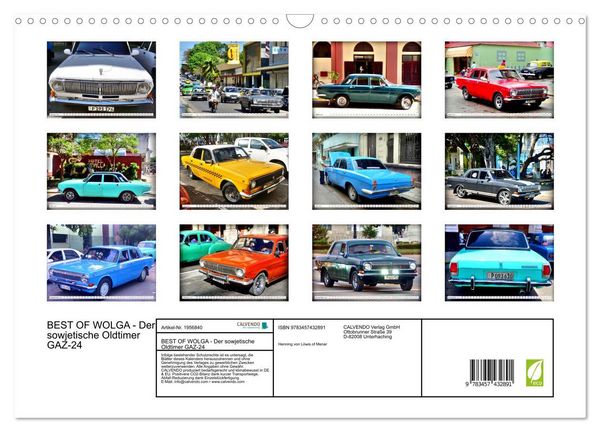 Produktbild: BEST OF WOLGA - Der sowjetische Oldtimer GAZ-24 (Wandkalender 2026 DIN A3 quer), CALVENDO Monatskalender