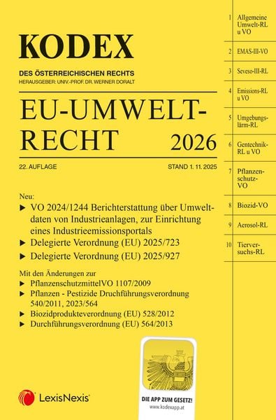 Produktbild: KODEX EU-Umweltrecht 2026 - inkl. App