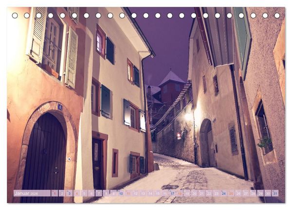 Produktbild: Rheinfelden bei Nacht (Tischkalender 2026 DIN A5 quer), CALVENDO Monatskalender