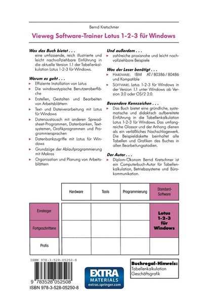 Produktbild: Vieweg-Software-Trainer Lotus 1&ndash;2&ndash;3 f&uuml;r Windows