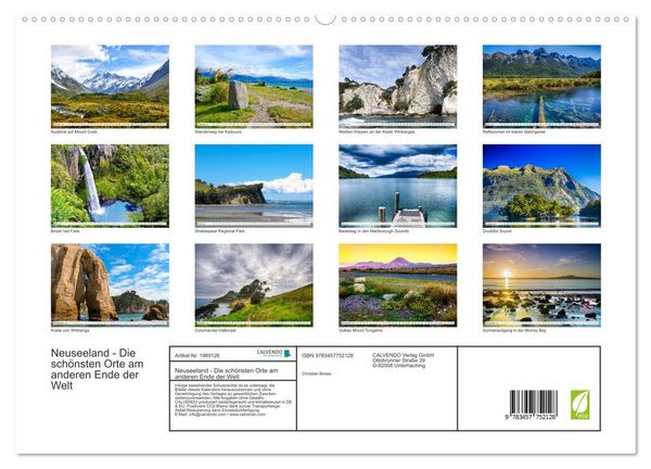 Produktbild: Neuseeland - Die sch&ouml;nsten Orte am anderen Ende der Welt (hochwertiger Premium Wandkalender 2026 DIN A2 quer), Kunstdruck in Hochglanz