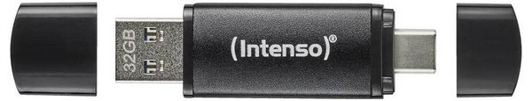 Produktbild: Intenso Flex Line USB-Stick Retail 128 GB Schwarz 3544491 USB-A (USB 3.2 Gen 1), USB-C&reg; (USB 3.2 Gen 1)
