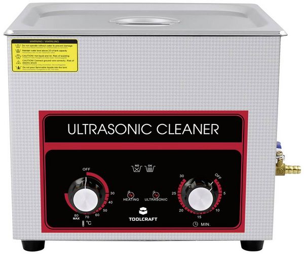 Produktbild: TOOLCRAFT USC-1000 Ultraschallreiniger Werkstatt, Schmuck, B&uuml;robedarf 440 W 10 l mit Heizung, mit Reinigungskorb