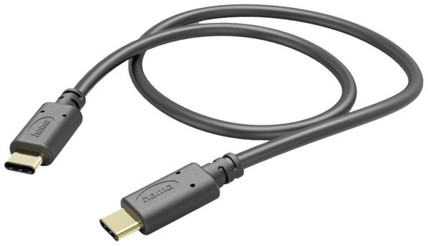 Hama USB-Ladekabel USB 2.0 USB-C® Stecker, USB-C® Stecker 1.50m Schwarz 00201591