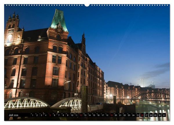 Produktbild: Mein Hamburg - Am sch&ouml;nsten bei Nacht (hochwertiger Premium Wandkalender 2026 DIN A2 quer), Kunstdruck in Hochglanz