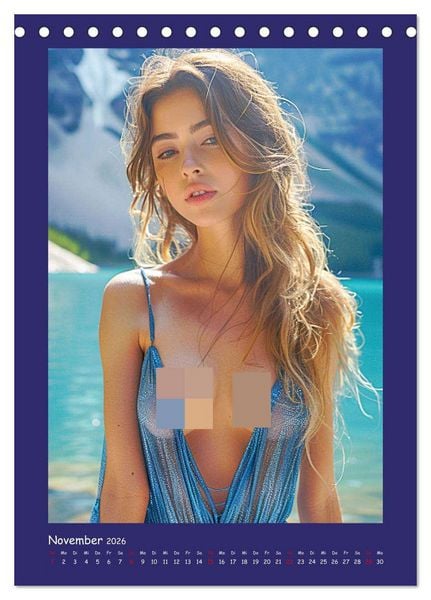 Produktbild: Sch&ouml;ne Dessous-Girls. Sinnliche Frauen am Wasser (Tischkalender 2026 DIN A5 hoch), CALVENDO Monatskalender
