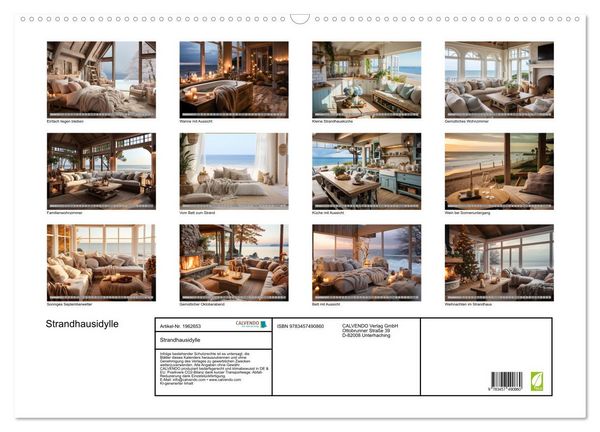Produktbild: Strandhausidylle (Wandkalender 2026 DIN A2 quer), CALVENDO Monatskalender