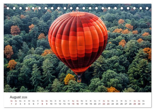 Produktbild: Freiheit im Wind - Mit dem Ballon durchs Jahr (Tischkalender 2026 DIN A5 quer), CALVENDO Monatskalender
