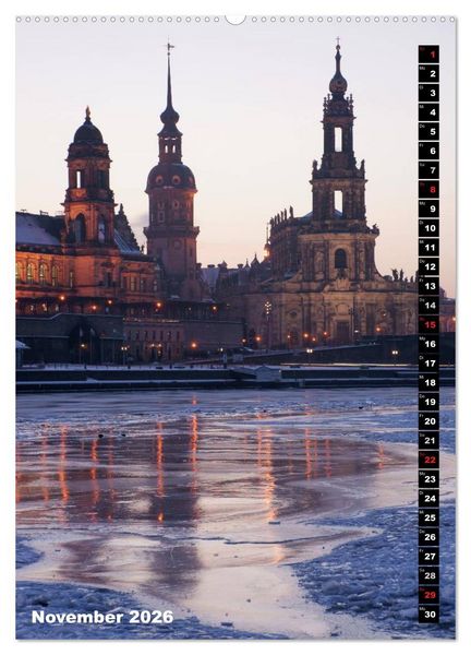 Produktbild: Dresden bei Nacht (Wandkalender 2026 DIN A2 hoch), CALVENDO Monatskalender