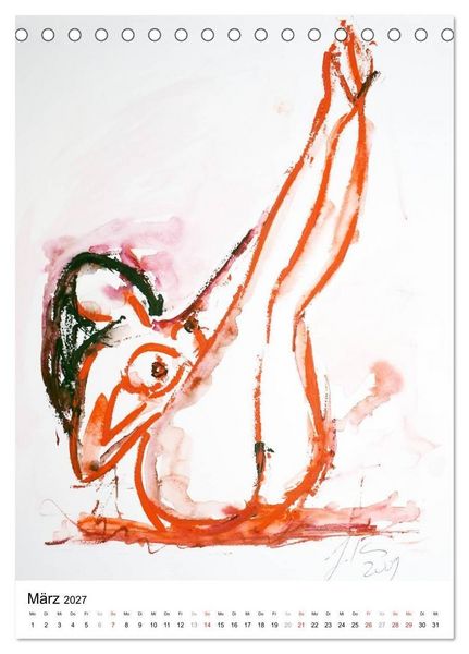 Produktbild: Erotische Aquarelle (Tischkalender 2027 DIN A5 hoch), CALVENDO Monatskalender