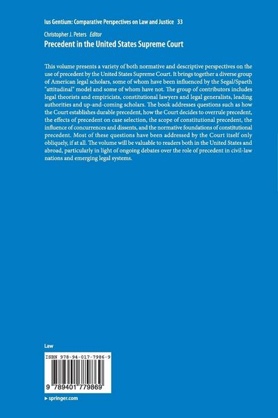 Produktbild: Precedent in the United States Supreme Court